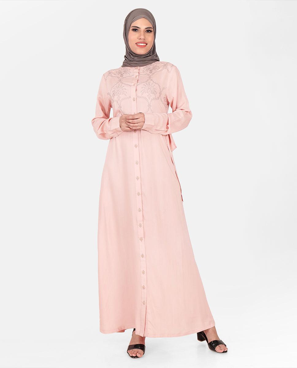 Floral Blush Rayon Abaya