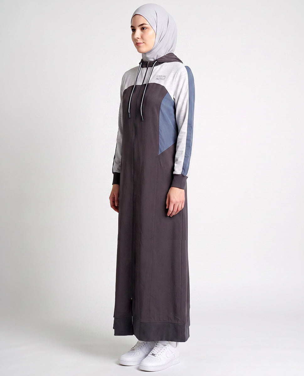 Skyline Contrast Detachable Hood Jilbab