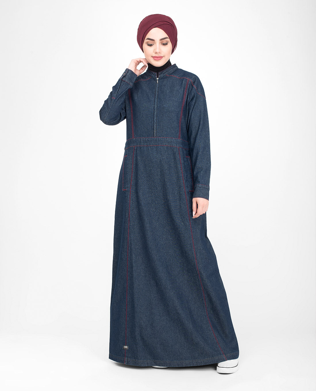 Long Zip Denim Jilbab- 1WJBSRUS0240