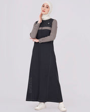 Midnight Black And Grey Contrast Jilbab