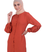 Coral With Back Embroidery Shirt Dress