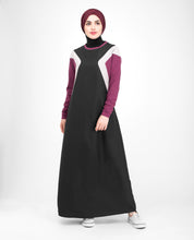 Colour Blocking Jilbab With Curves