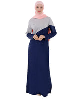 Contrast Grey Jersey Panel Jilbab