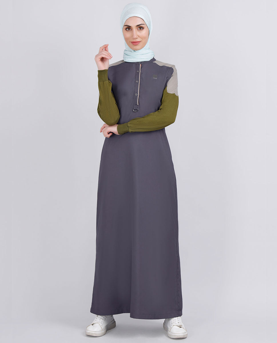 Olive Dab Anthracite Grey Jilbab