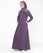 Purple Hooded Kangaroo Pocket Jilbab