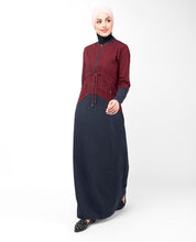 Maroon Curved Hem Jilbab