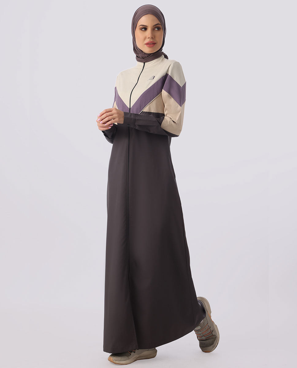 Shale Grey Raised Collar Jilbab