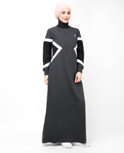 Grey Contrast Arrow Panel Jilbab