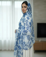 Blue Whisper – Printed Georgette Hijab