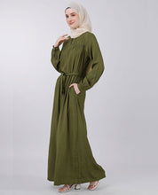 Moss Green Belted Abaya