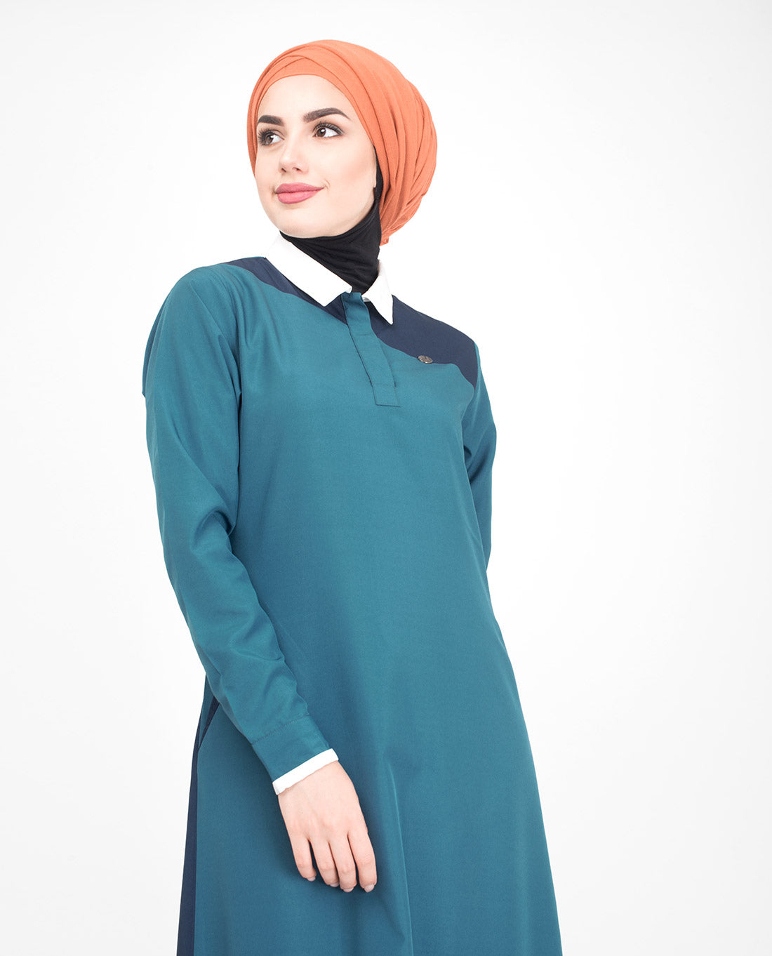 Asymmetric Colour Block Jilbab