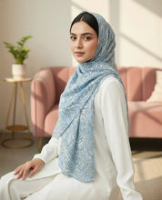 Powder Blue Paisley – Printed Georgette Hijab