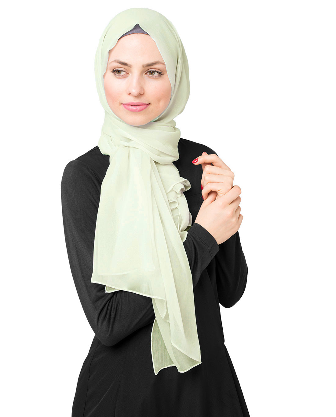 Fairest Jade Poly Chiffon Scarf