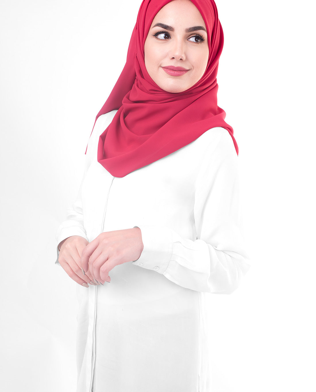 Crimson Poly Georgette Scarf