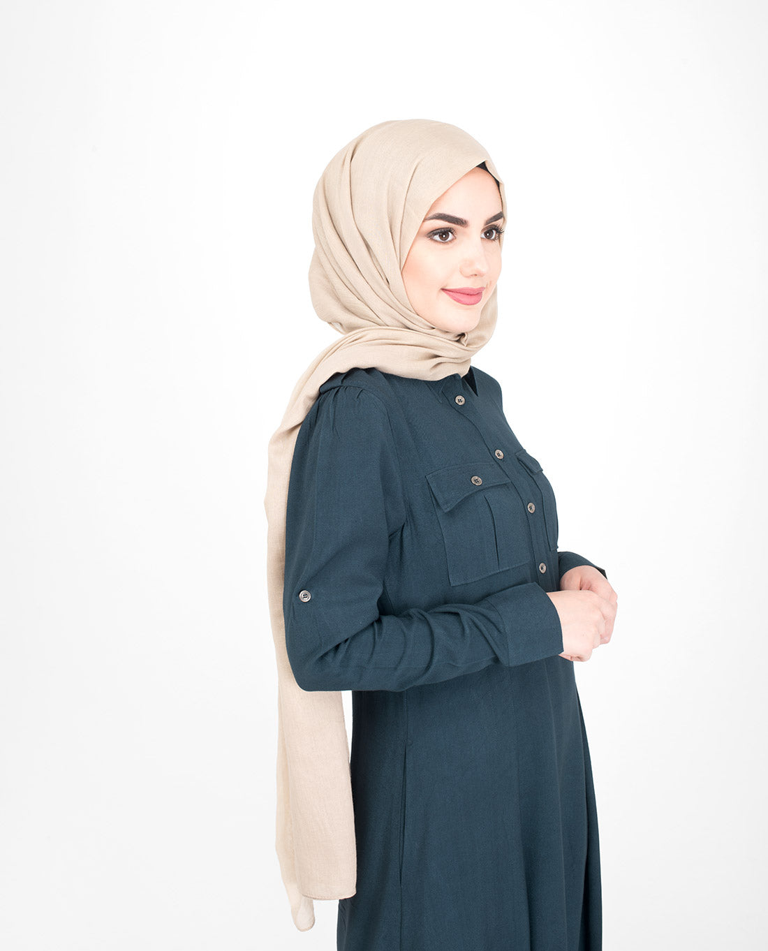 Navy Pleated Flare Jilbab