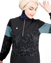 Front Zip Botanical Print Jilbab