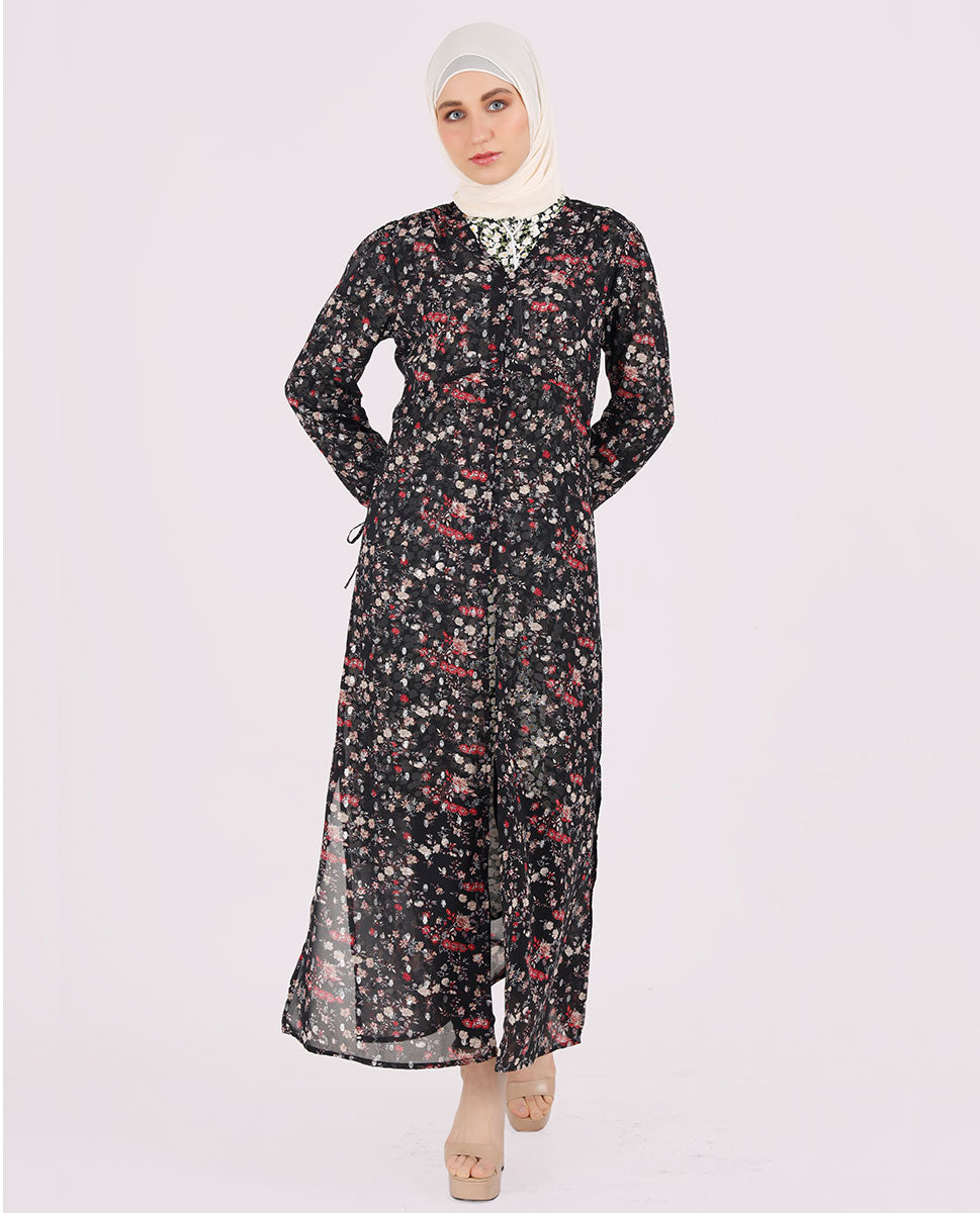 Round Collar Floral Summer Outerwear