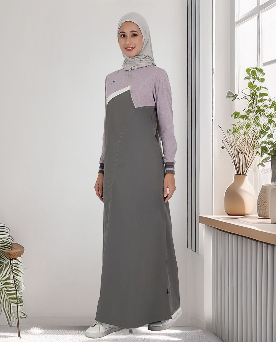 Urban Grey Contrast Color Jilbab