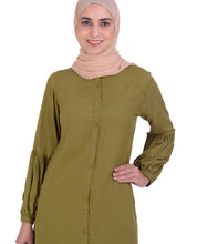 Green With Back Embroidery Shirt Dress