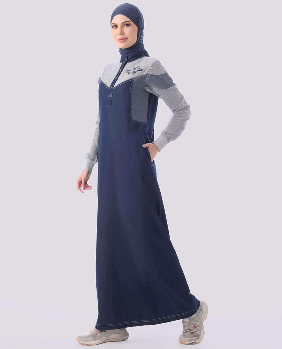 Dressy Denim Front Opening Jilbab