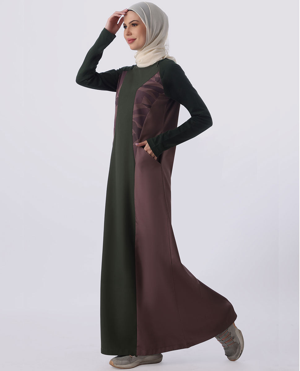 Purple and Black Color Contrast Jilbab