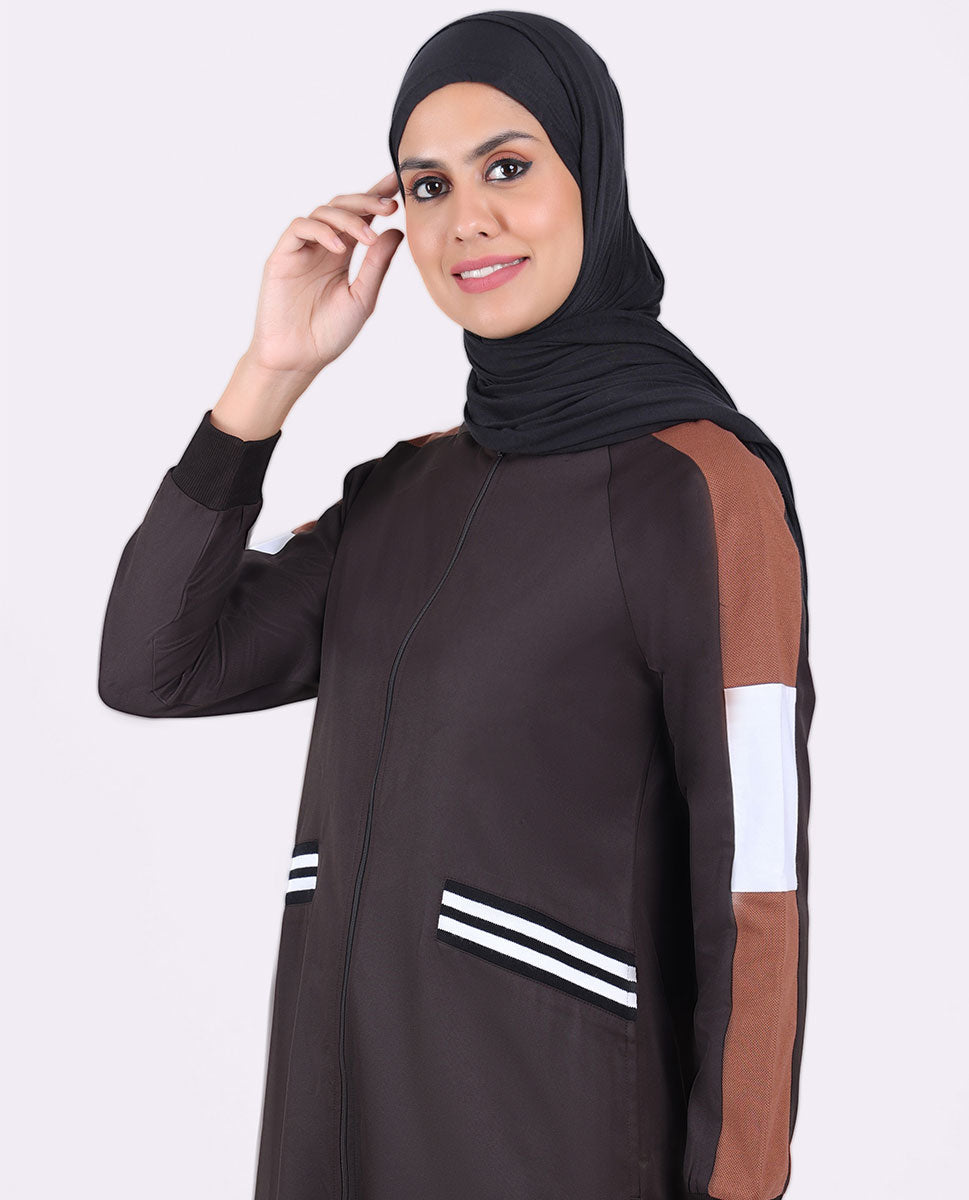 Dark Brown Collared Jilbab