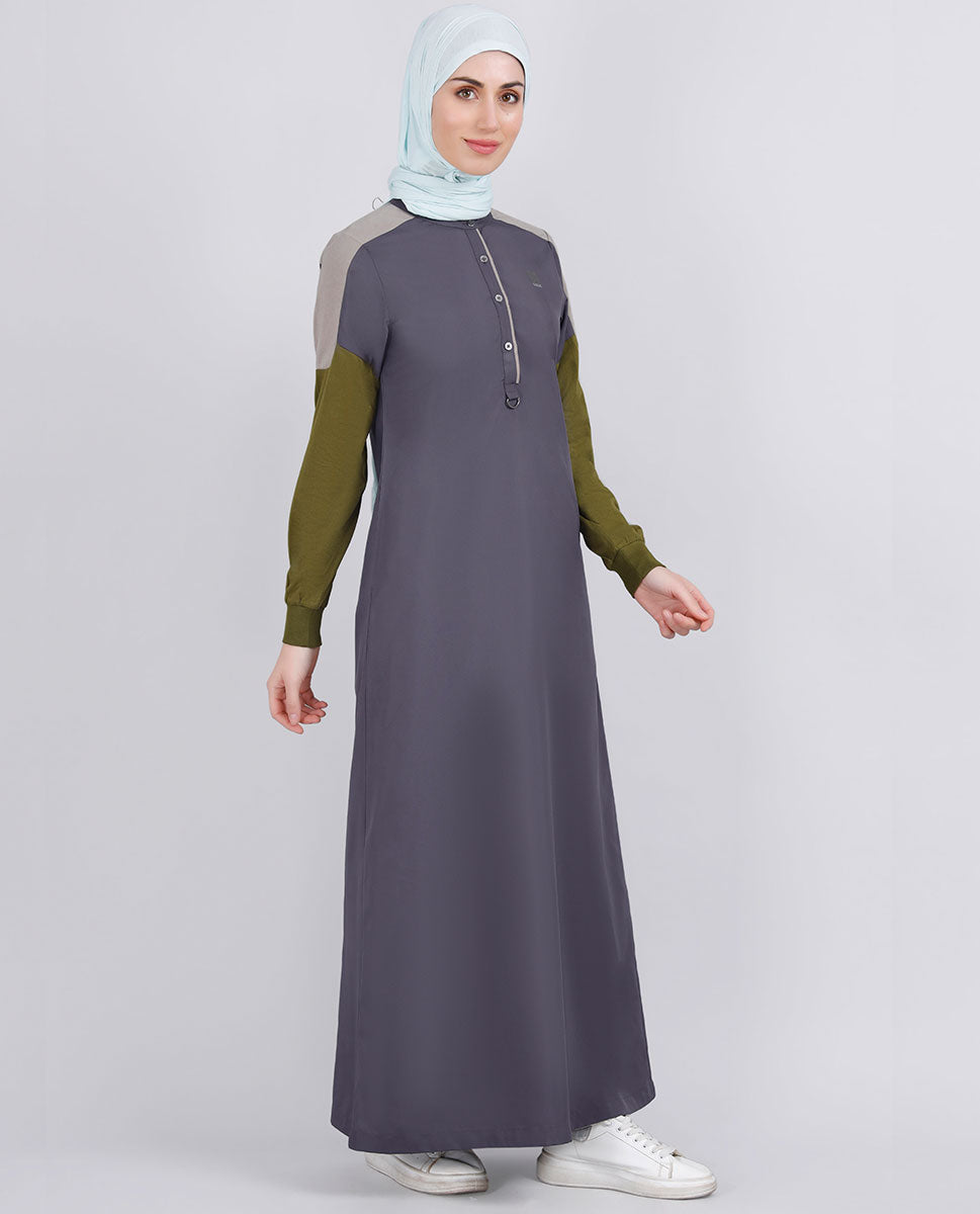 Olive Dab Anthracite Grey Jilbab