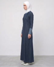 Fine Denim Band Collar Jilbab