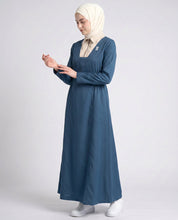 Modern Muse Box Pleat Jilbab - Teal Blue