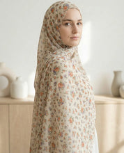 Ivory Bloom – Printed Georgette Hijab