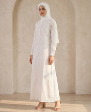 Floral Schiffli Half-Button Abaya