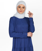 True Blue Three Layer Gathered Midi Dress