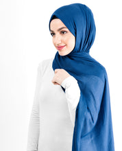 Classic Blue Cotton Voile Scarf