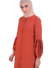 Coral With Back Embroidery Shirt Dress