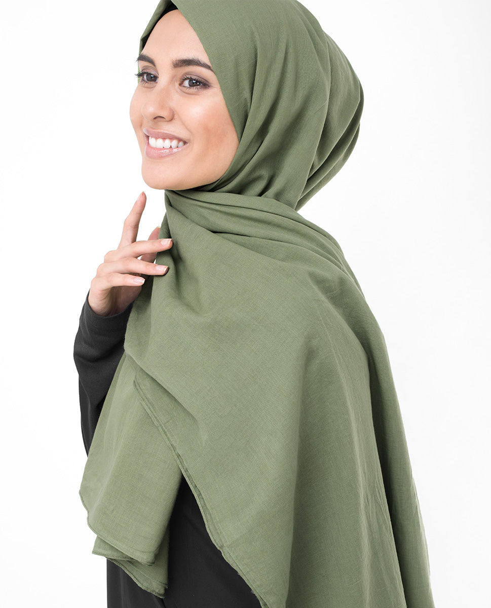 Olive Drab Cotton Voile