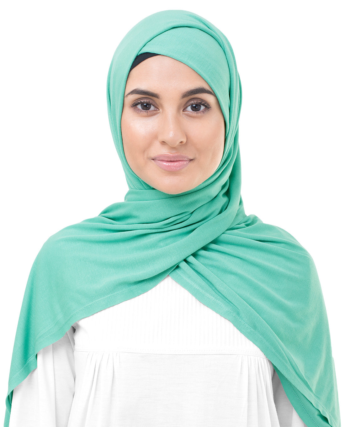 Aqua Turquoise Viscose Jersey Scarf