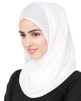Bright White Viscose Woven Scarf