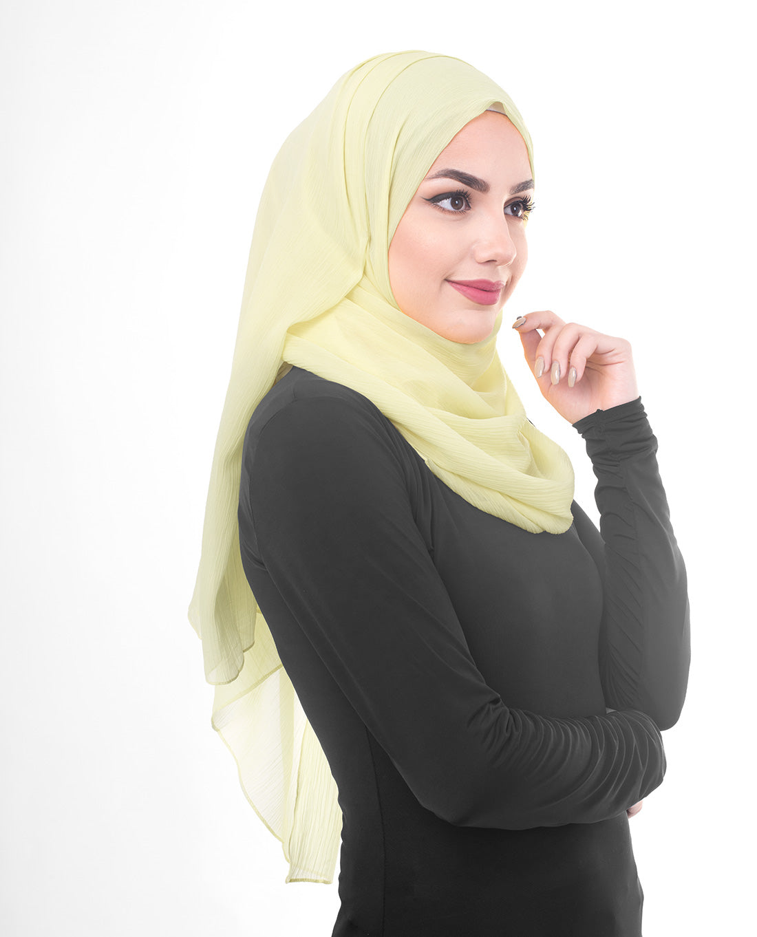 Tender Yellow Poly Chiffon  Scarf