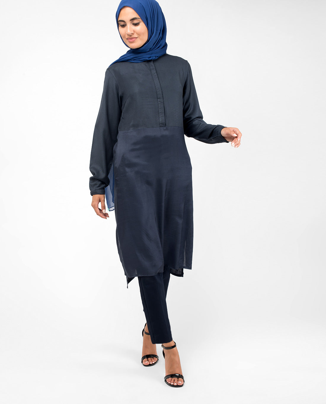 Navy Smart Midi Dress