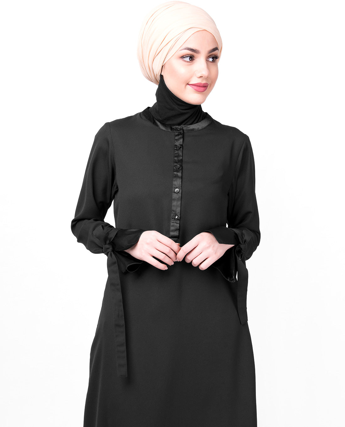 Black Satin Abaya