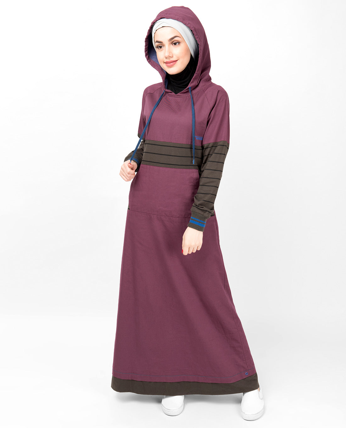 Plum Casual Hooded Jilbab