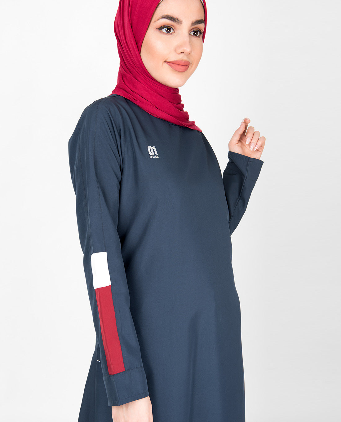 Iris Blue Round Neck Jilbab