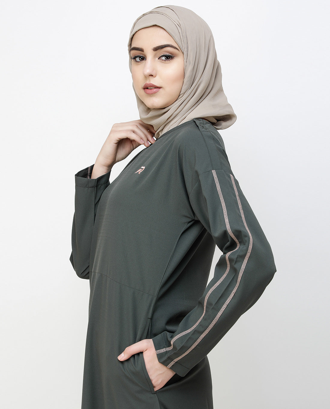 Beluga Grey Dropped Shoulder Jilbab