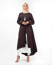 Raisin Brown Hi-Low Embroidery Midi