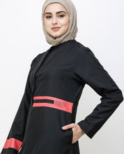 Off Center Black Placket Jilbab