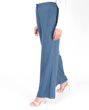 Extendable Waist Blue Palazzo Trouser