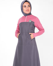 Pink And Warm Grey Kangaroo Pocket Jilbab