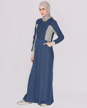 Denim Contrast Panel Jilbab