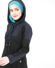 Black & Blue Hood Jilbab