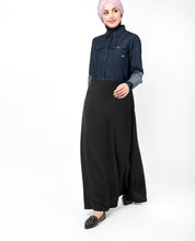 Mid Waist Skirt Denim Shirt Abaya